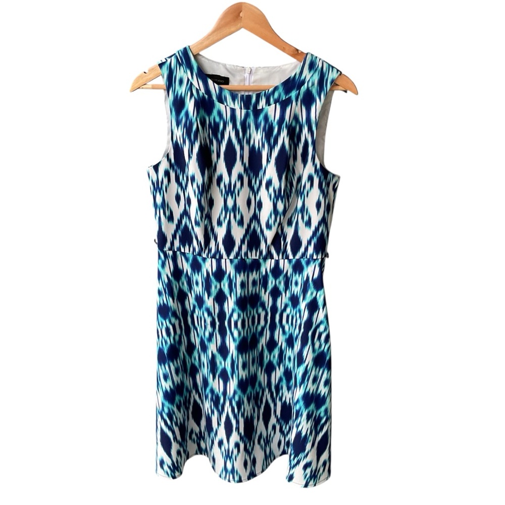 ab Studio Dress Blue Teal Preppy Cocktail Business Casual consign Size Medium